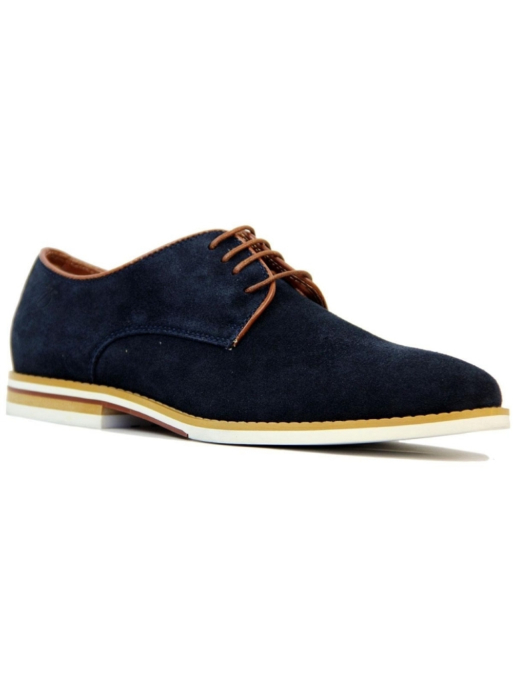 PETER WERTH Retro Mod Navy White Suede Derby Shoes Size EU44/US 10